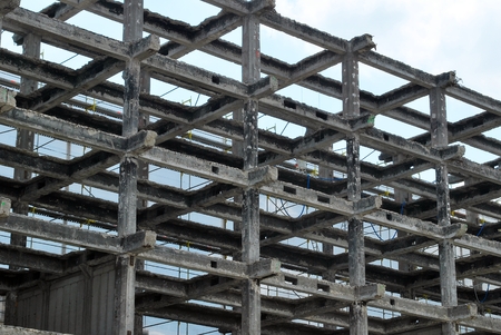 concrete skeleton of the building