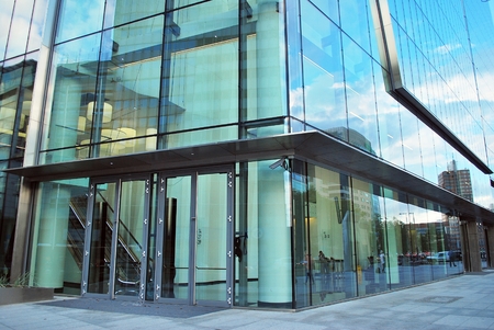 Skyscraper with glass facade. Modern building.の写真素材