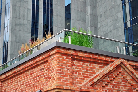 glass and brickの写真素材