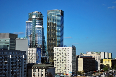 Warsaw, Poland. 26 August 2016. This is a view of Warsaw Downtown.のeditorial素材
