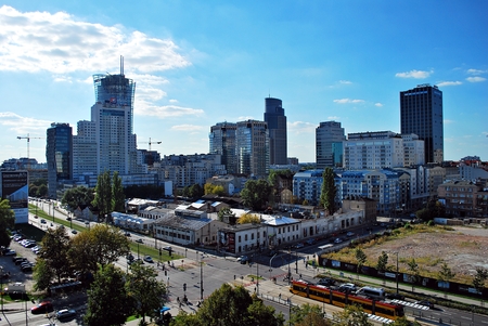 Warsaw, Poland. 26 August 2016. This is a view of Warsaw Downtown.のeditorial素材