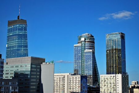 Warsaw, Poland. 26 August 2016. This is a view of Warsaw Downtown.のeditorial素材