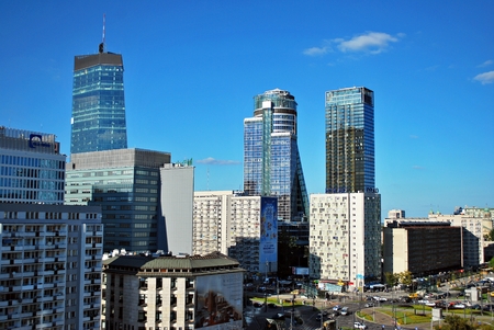 Warsaw, Poland. 26 August 2016. This is a view of Warsaw Downtown.のeditorial素材