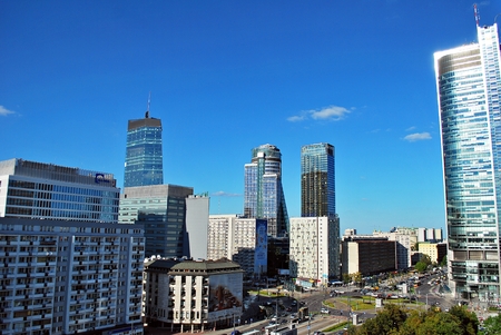 Warsaw, Poland. 26 August 2016. This is a view of Warsaw Downtown.のeditorial素材