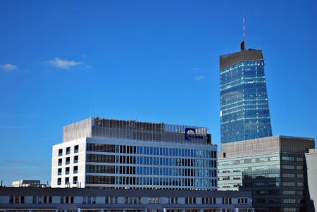 Warsaw, Poland. 26 August 2016. This is a view of Warsaw Downtown.のeditorial素材