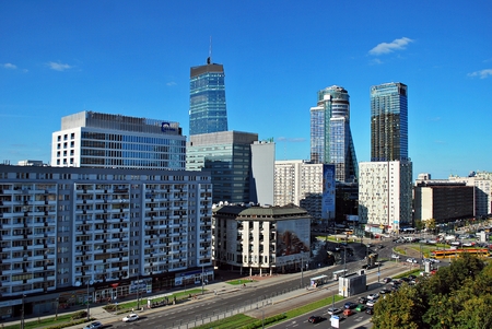 Warsaw, Poland. 26 August 2016. This is a view of Warsaw Downtown.のeditorial素材