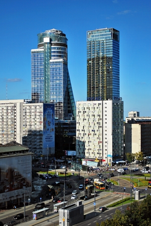 Warsaw, Poland. 26 August 2016. This is a view of Warsaw Downtown.のeditorial素材
