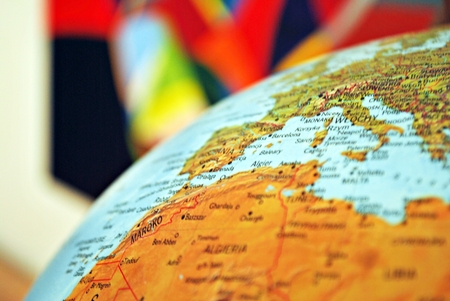 Close up of vintage globe