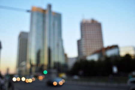 blurred city lightsの写真素材