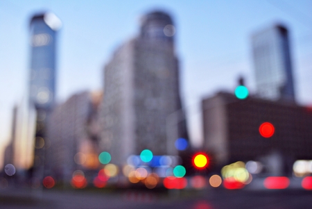 blurred city lightsの写真素材