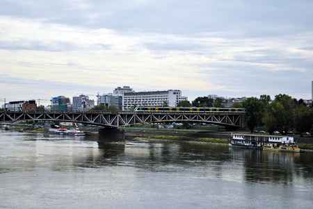 City by the river Vistulaの写真素材