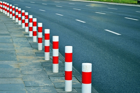 Road block field in a straight lineの写真素材