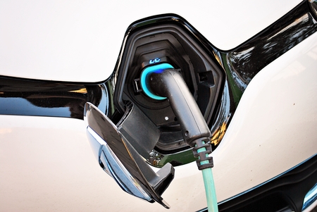Electric car charge at point