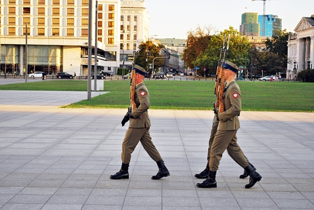 Warsaw, Poland. 16 September 2016 Pilsudski Squareのeditorial素材