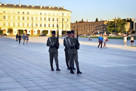 Warsaw, Poland. 16 September 2016 Pilsudski Squareのeditorial素材
