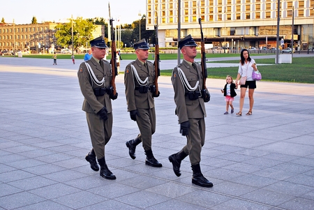 Warsaw, Poland. 16 September 2016 Pilsudski Squareのeditorial素材