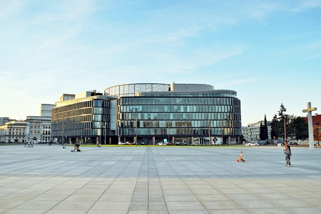 Warsaw, Poland. 16 September 2016 Pilsudski Squareのeditorial素材