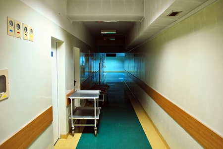 long corridor in the hospital.の写真素材