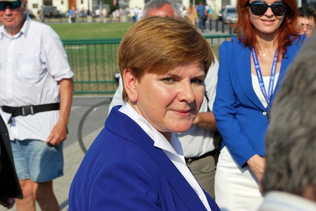 Warsaw Poland.6 August, 2015. New president of Poland o / p: Beata Szydlo associate of president of Poland Andrzej Dudaのeditorial素材