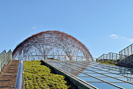 Warsaw, Poland. 20 April 2017 Ecological modern building. The building of the Library of the Warsaw...