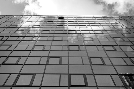 Modern office building. Black and white