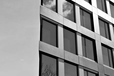 Modern office building. Black and white