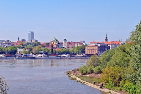 Warsaw, Poland. May 12, 2017. Warsaw city center and river Wislaのeditorial素材