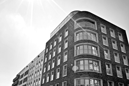Modern, Luxury Apartment Building. Black and whiteの写真素材