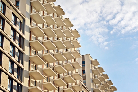 Modern apartment buildings exteriors