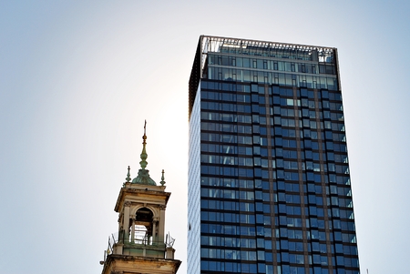 Warsaw, Poland. 19 May 2017. Modern architecture in Warsaw downtown. Cosmopolitan buildingのeditorial素材