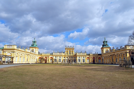 Warsaw, Poland. 15 March 2017. Wilanow Palace is a royal palace located in the Wilanow districtのeditorial素材