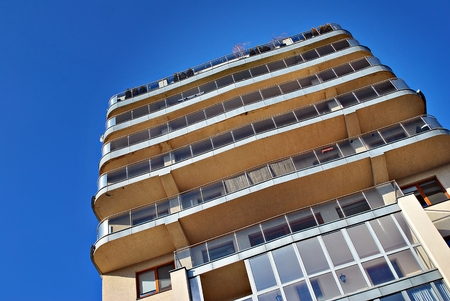 Modern apartment buildings exteriors