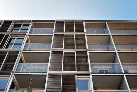 Modern apartment buildings exteriors