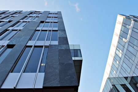 Modern office building. Architectural details of modern building.