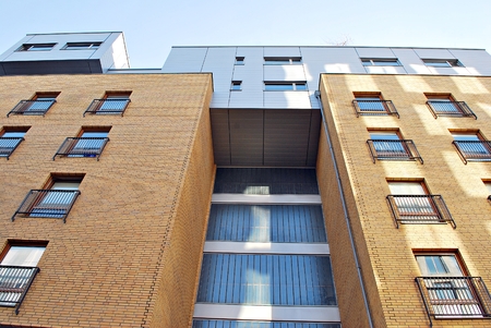 Modern office building. Architectural details of modern building.