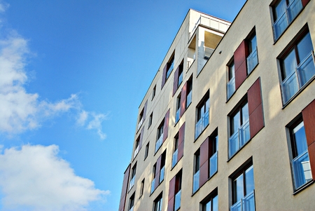 Modern apartment buildings exteriors