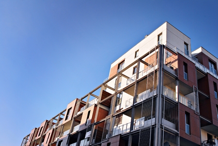 Modern apartment buildings exteriors