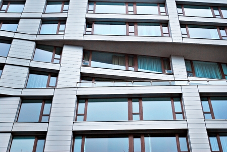 Modern apartment buildings exteriors