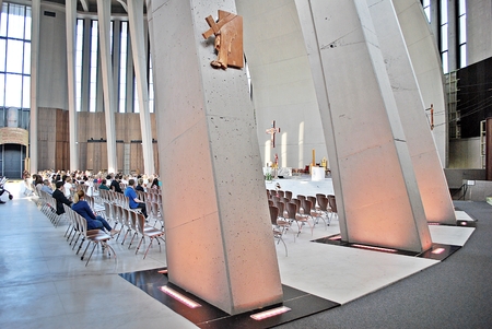 23 May 2017. Warsaw, Poland. Temple of Divine Providence - the church erected at the intersection of Street Fr. Primate August Hlond and Avenue of the Republic in Wilanow.のeditorial素材