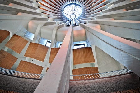 23 May 2017. Warsaw, Poland. Temple of Divine Providence - the church erected at the intersection of Street Fr. Primate August Hlond and Avenue of the Republic in Wilanow.のeditorial素材