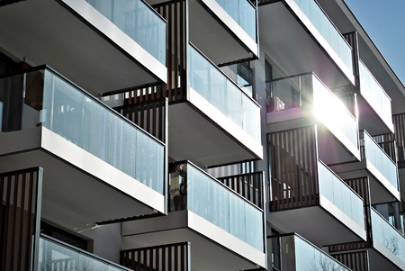 Modern apartment buildings exteriors