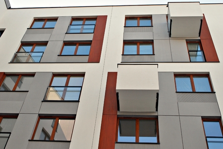 Modern apartment buildings exteriors