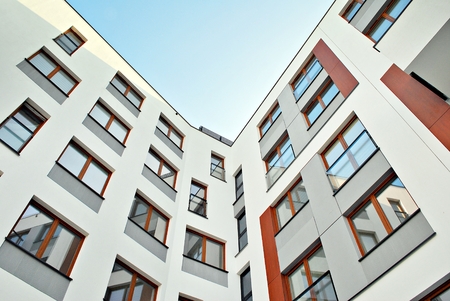 Modern apartment buildings exteriorsの写真素材