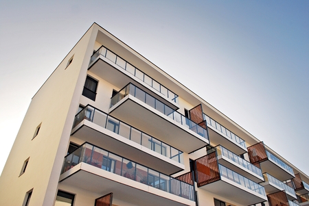 Modern apartment buildings exteriorsの写真素材