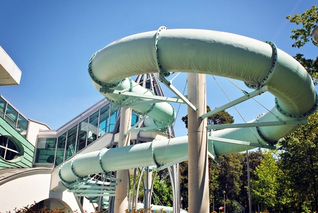Warsaw, Poland. 28 May 2017. One of the most modern bathing complexes in Poland. Anin Water Park....