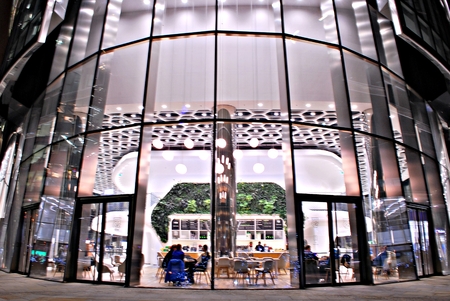 Warsaw, Poland. 18 January 2017. Warsaw Spire. Office buildings in Warsaw at night,のeditorial素材