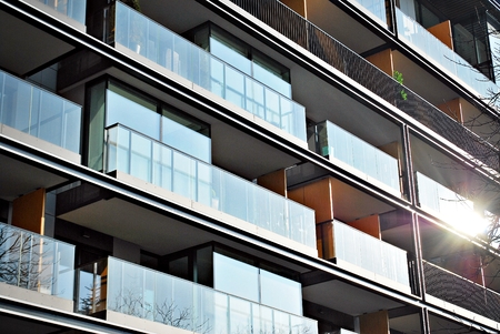 Modern apartment building exteriorの写真素材