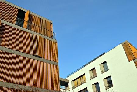 Modern apartment building exteriorの写真素材