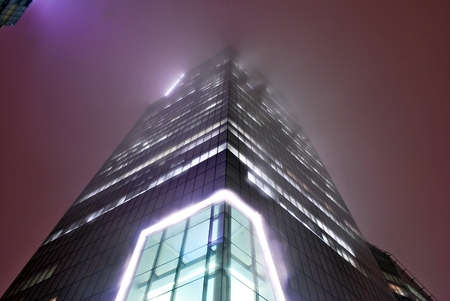 Modern building. Modern office building with facade of glass