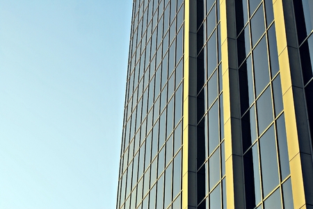 Modern building. Modern office building with facade of glassの写真素材